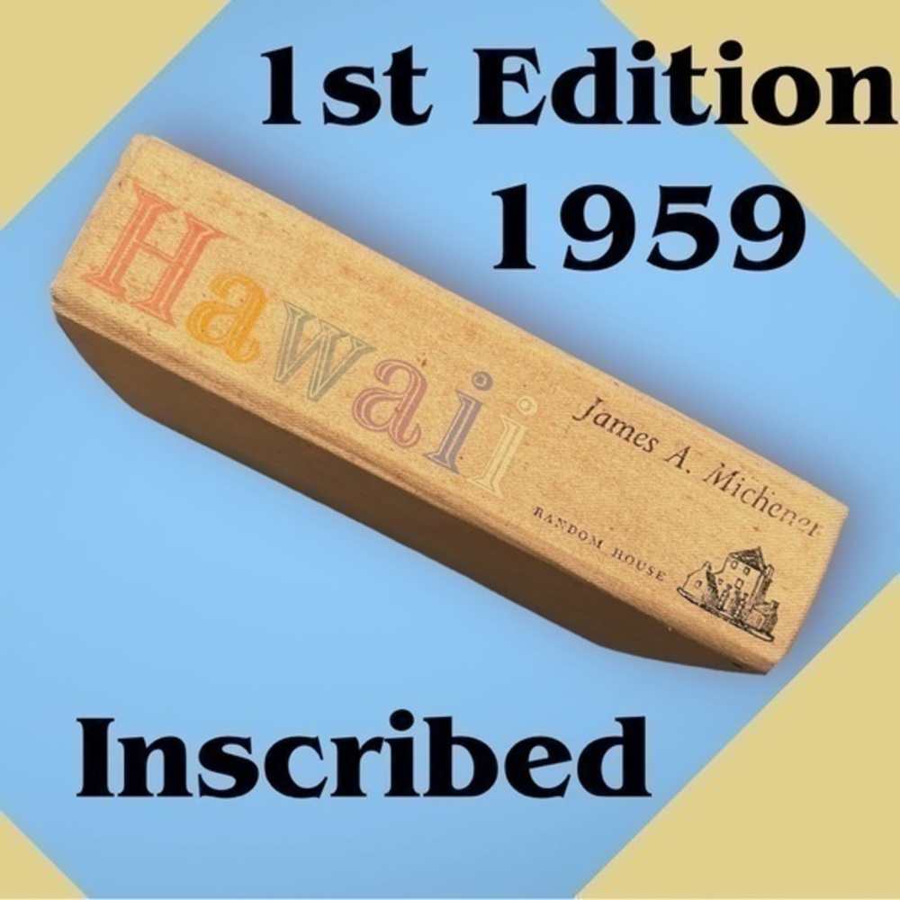 1st Edition 1959 HAWAII James Michener Inscribed